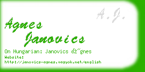 agnes janovics business card